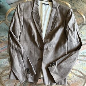 Womens Hugo Boss Jamella Blazer Gray Wool 2-Button Size 4